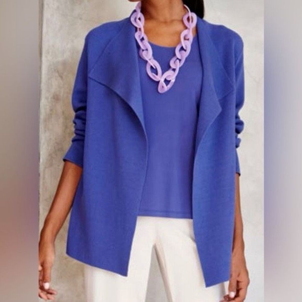 Eileen Fisher Royal Blue Open Cardigan